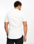 New Look short sleeve muscle fit oxford shirt in white