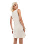 Monki super soft boat neck mini dress in off white