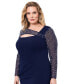 Plus Size Glitter-Sleeve Sheath Dress