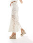 & Other Stories crochet knit maxi skirt in off white