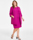 Plus Size 3/4-Sleeve Open-Front Jacket