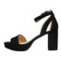 CL by Laundry Go On Block Heels Ankle Strap Womens Black Dress Sandals GASP-002