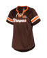 Women's Brown Cleveland Browns Plus Size Original State Lace-Up T-shirt