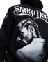 Bershka Snoop Dog hoodie in black