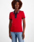 Women's Cotton Contrast Puff-Sleeve Polo