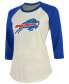 Women's Josh Allen Cream, Royal Buffalo Bills Player Raglan Name Number 3/4 Sleeve T-shirt