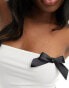 Kaiia contrast bow detail bandeau top in white