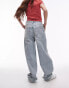 Topshop high rise Baggy jeans in sunshine bleach with mud marks