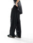 ASOS DESIGN wide leg smart trousers with asymmetric waist detail in black