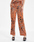 Women's Animal-Print Drawstring-Waist Pants, Created for Macy's