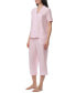 Women's 2-Pc. Notched-Collar Cropped Pajamas Set