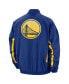 Men's Royal Distressed Golden State Warriors Courtside Vintage-Like Warmup Full-Zip Jacket