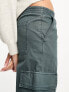 ASOS DESIGN Tall washed cargo trouser with cuff hem in petrol blue