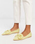 ASOS DESIGN Lake bow pointed ballet flats in lemon