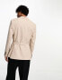 ASOS DESIGN skinny belted blazer in taupe in micro texture