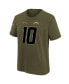 Big Boys Justin Herbert Olive Los Angeles Chargers 2022 Salute To Service Name and Number T-shirt