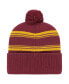 Men's Burgundy Washington Commanders Fadeout Cuffed Knit Hat with Pom