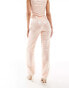 Kaiia sequin wide leg trousers co-ord in pale pink