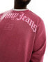 Tommy Jeans Big & Tall relaxed grunge arch logo crewneck sweatshirt in red