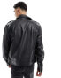 ASOS DESIGN faux leather biker jacket in black