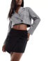 & Other Stories a line mini skirt with buckle wrap detail in black