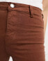 DTT Petite Bianca high waisted wide leg disco jeans in chocolate