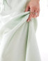 ASOS DESIGN Petite drawstring detail satin bias maxi skirt in mint