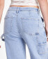 Juniors' Curvy Wide-Leg Carpenter Jeans