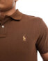 Polo Ralph Lauren icon logo slim fit pique polo in brown