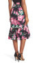 Women's Eliza J 152422 Floral Black Pink Ruffle Midi Skirt Sz. 8