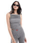 COLLUSION festival high neck checked cami co-ord in mono