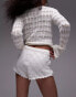 Topshop knitted rose knicker short in ivory