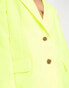 ASOS DESIGN oversized grandad suit blazer in fluro yellow