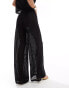 Vero Moda pull on sheer textured trouser co-ord in black