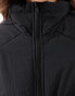 ASOS DESIGN funnel oversized neck puffer jacket with hood in black