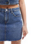 Miss Selfridge denim micro mini skirt in mid blue wash