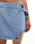 Mango denim skort in light blue