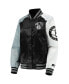 Women's Black, Gray Brooklyn Nets The Prospect Raglan Full-Snap Jacket