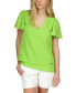 Women's Layered V-Neck Flutter-Sleeve Top