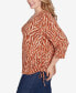 Plus Size Spice It Up Printed 3/4 Sleeve Top