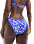 New Look printed bikini bottom in bright blue