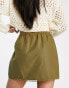 COLLUSION lace trim festival mini skirt in khaki