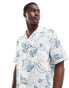 ASOS DESIGN relaxed revere shirt with vintage tropical floral print - MBLUE