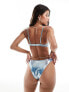 South Beach high leg metallic bikini bottom in light blue