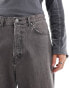 Weekday Sculpture loose fit baggy jeans with seam detail in clay grey