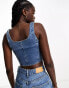 Urban Revivo denim corset top in blue