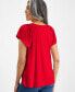 Women's Pleated-Neck Short-Sleeve Top, Regular & Petite, Created for Macy's