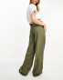 JDY wide leg tailored trousers co-ord in khaki