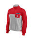 Women's Red, Heather Gray St. Louis Cardinals Iconic Cinch Waist Quarter-Zip Top