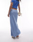 Topshop satin bias midaxi skirt in cornflower blue